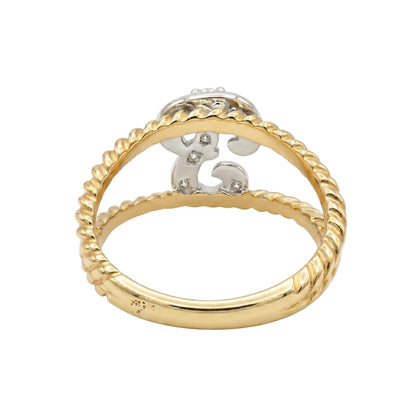 Vintage Diamond 14k Gold P Initial Ring