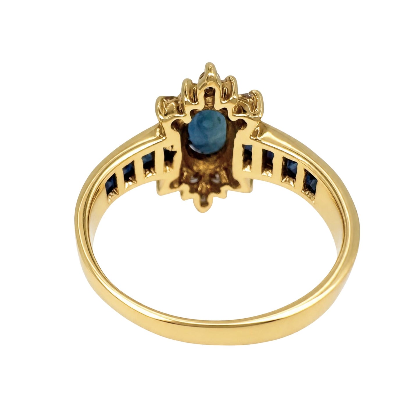 Vintage Sapphire Diamond 14k Yellow Gold Ring