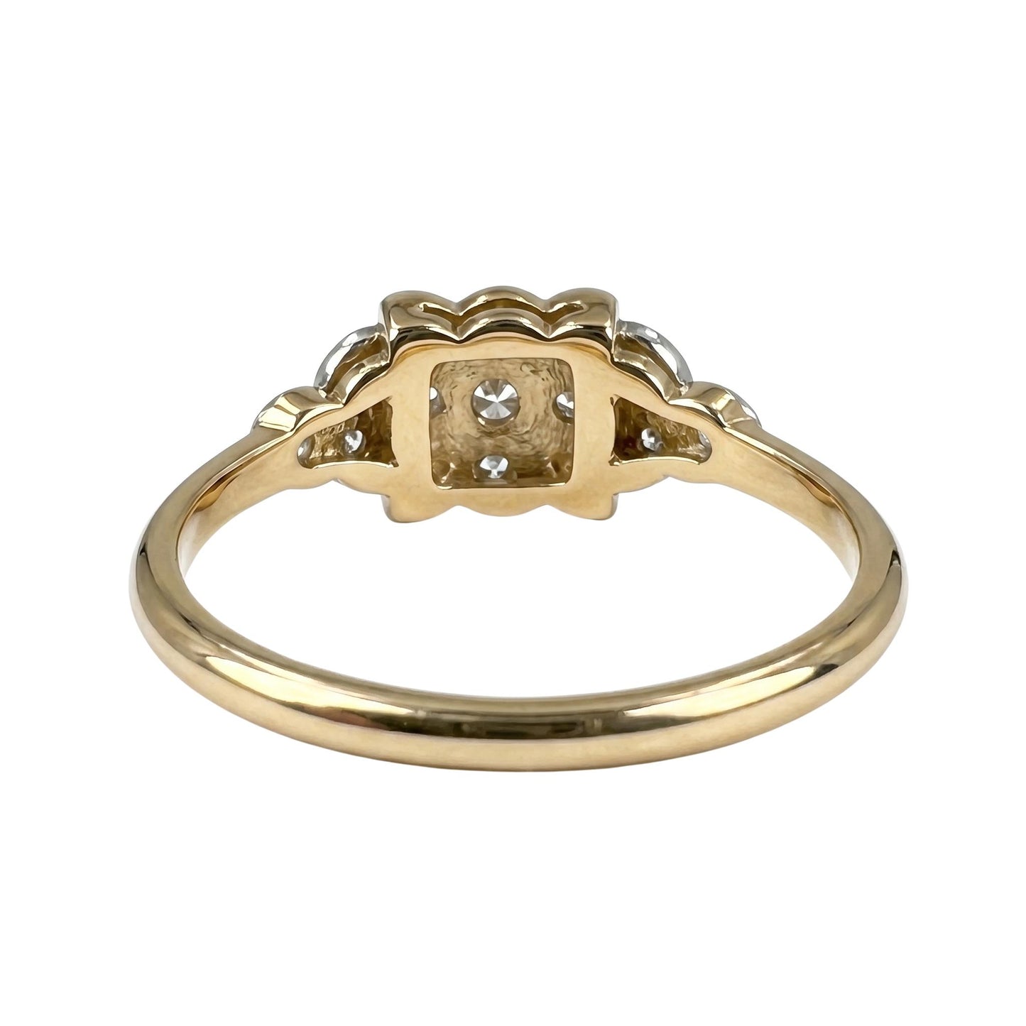 Art Deco Diamond 18k Platinum Flower Ring