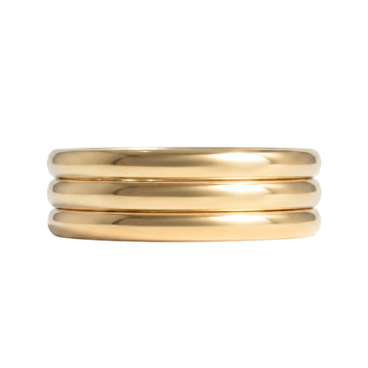 Vintage Gemstone Diamond 14k Yellow Gold Band Trio