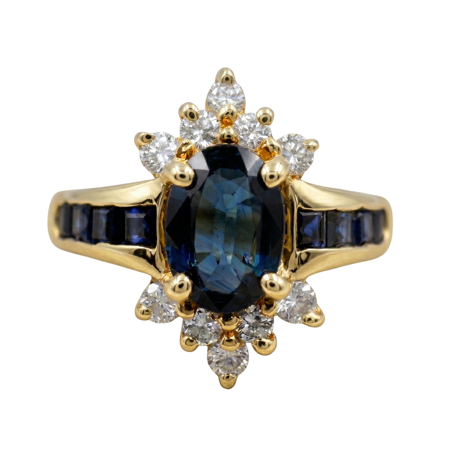 Vintage Sapphire Diamond 14k Yellow Gold Ring