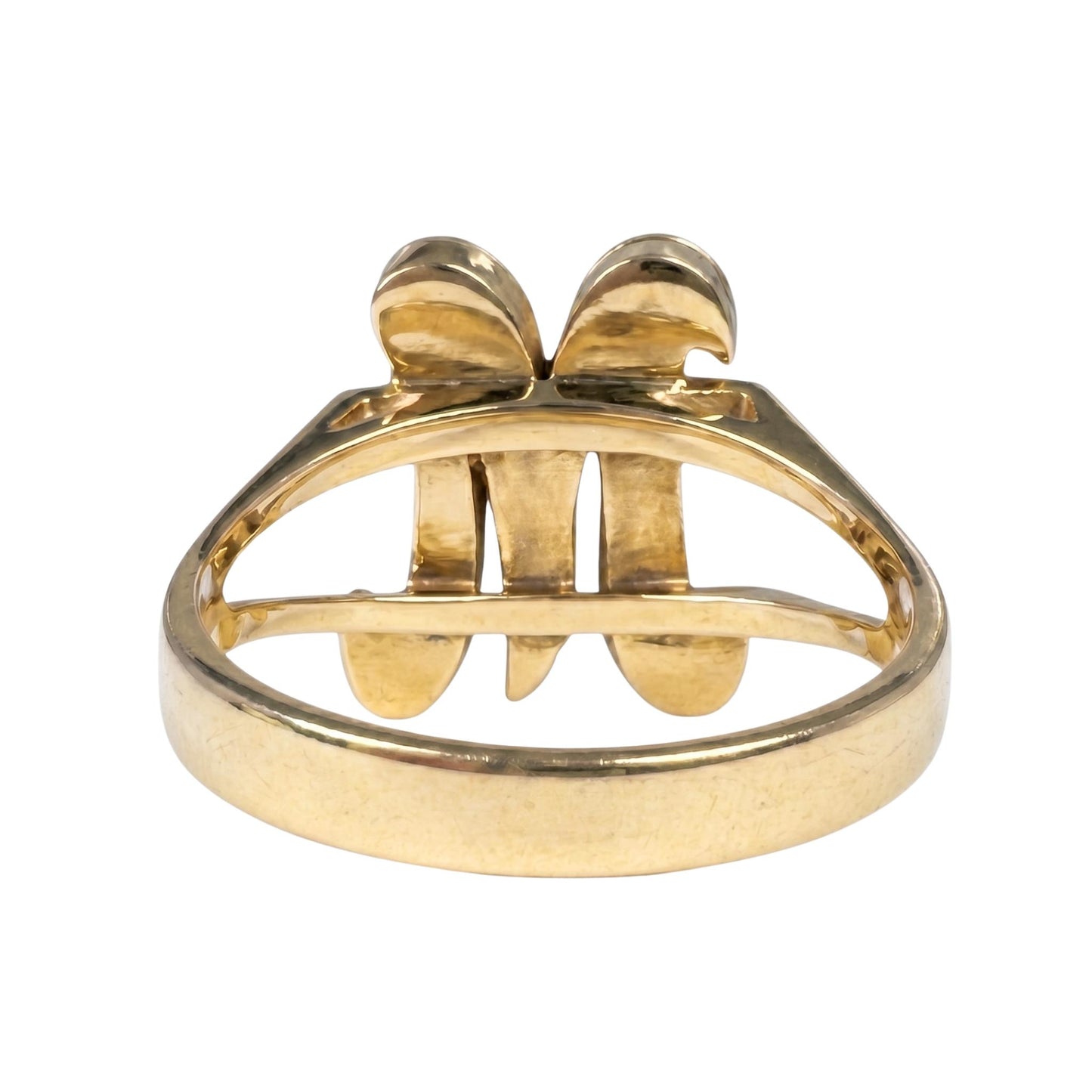 Vintage Diamond 14k Gold M Initial Ring