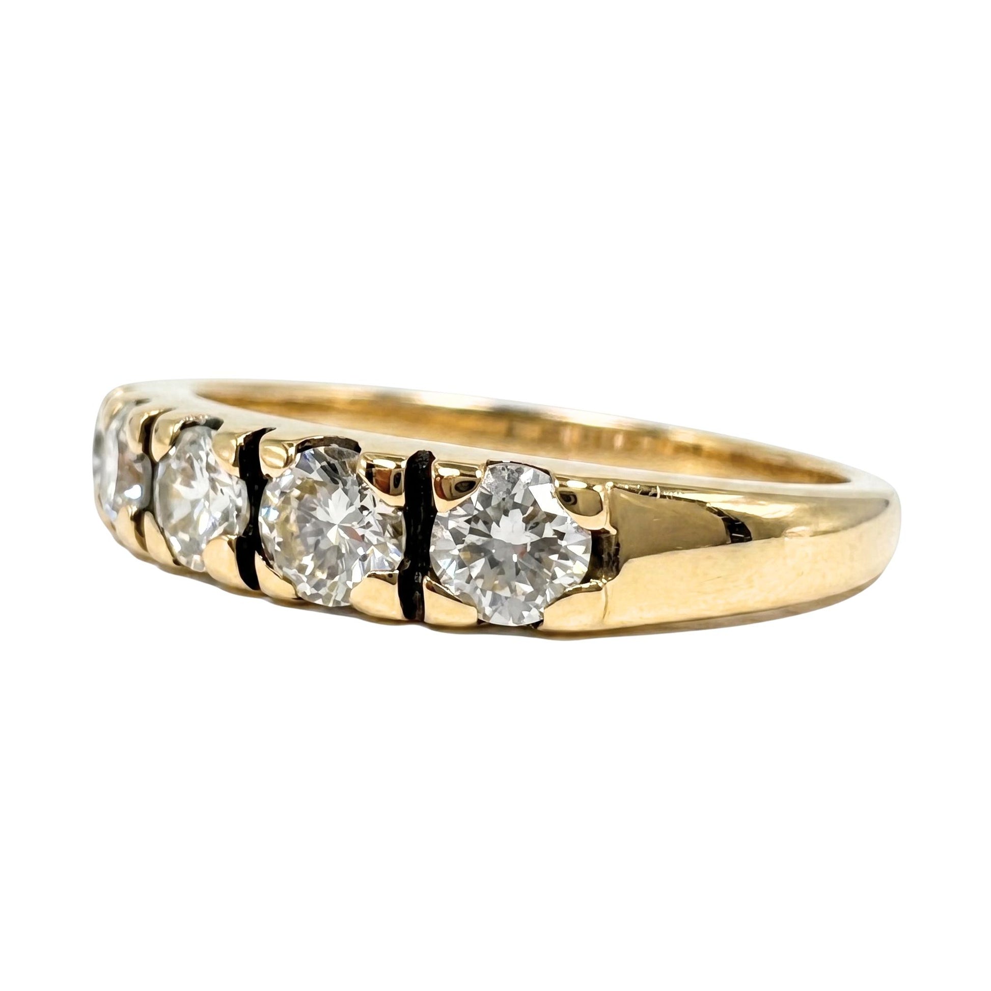 Vintage Diamond 14k Yellow Gold Band Ring