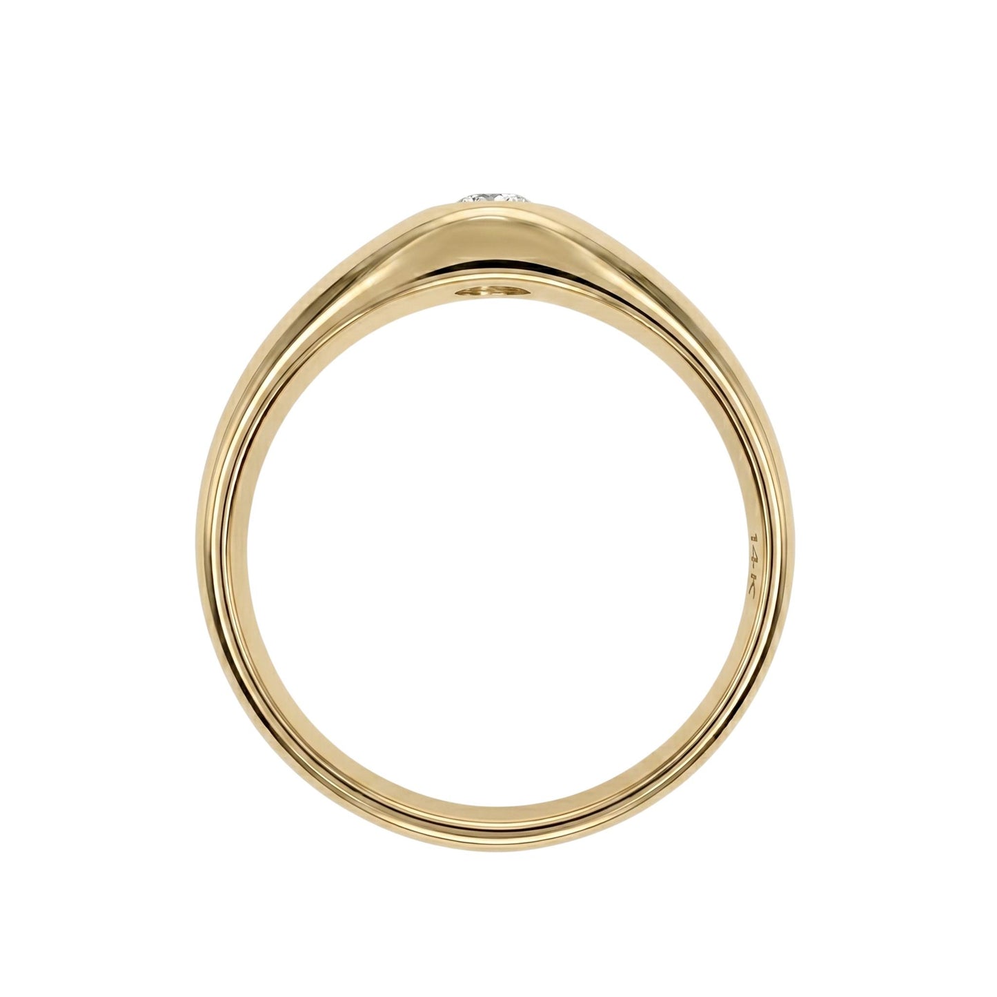 Vintage Diamond 14k Yellow Gold Gypsy Band Ring