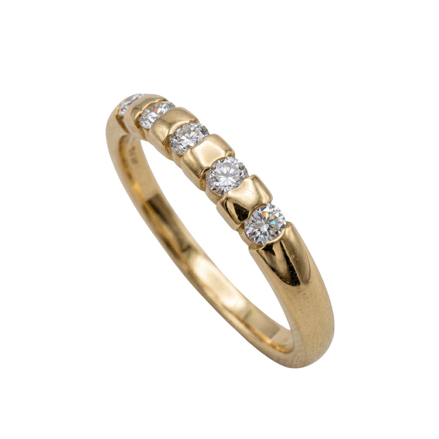 Vintage Diamond 18k Yellow Gold Band Ring