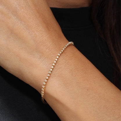Vintage Diamond 14k Yellow Gold Line Bracelet