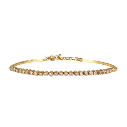 Vintage Diamond 14k Yellow Gold Line Bracelet