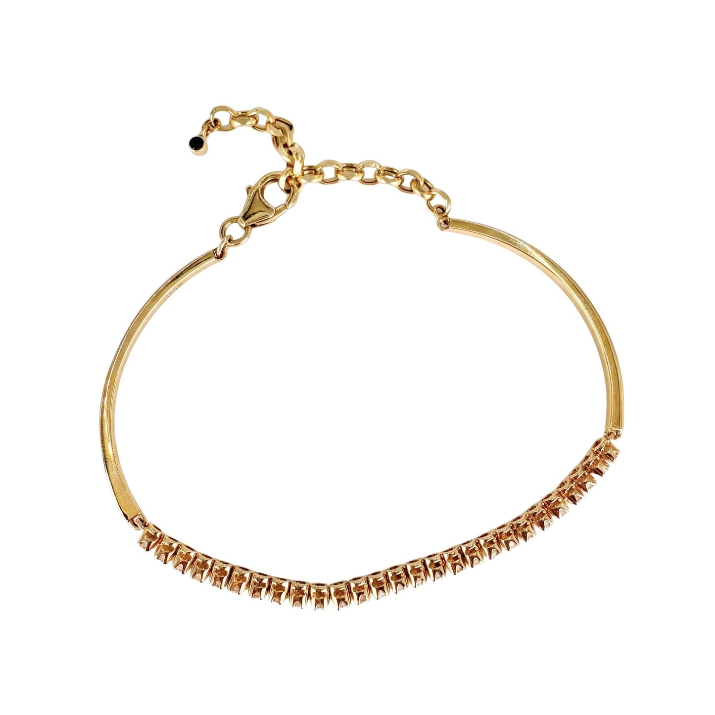 Vintage Diamond 14k Yellow Gold Line Bracelet
