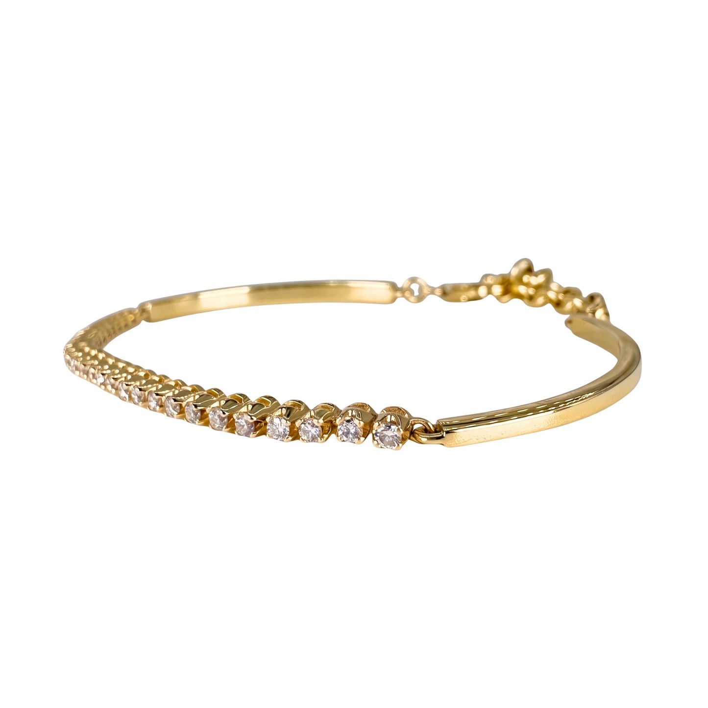 Vintage Diamond 14k Yellow Gold Line Bracelet