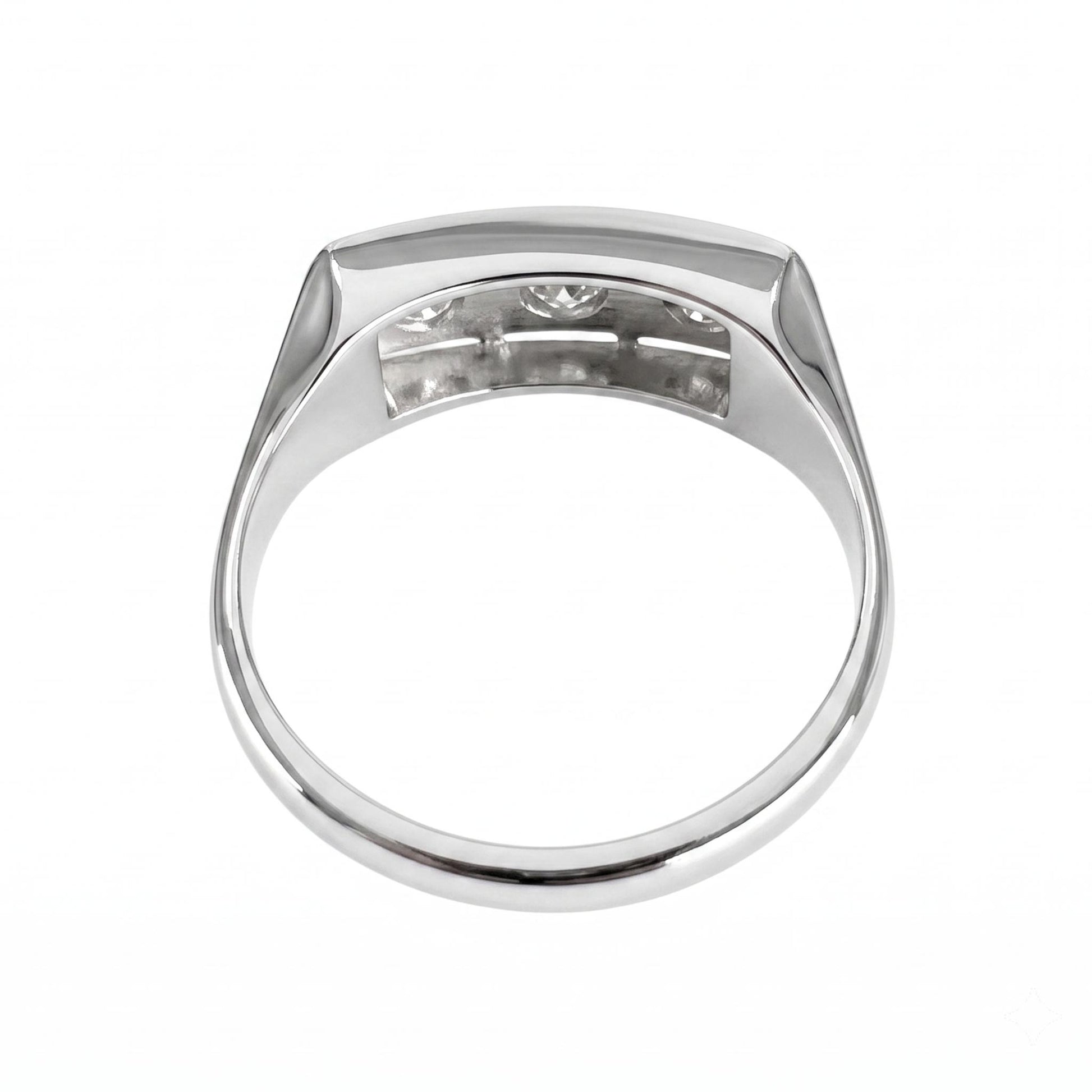 Vintage Diamond White Gold Three Stone Ring