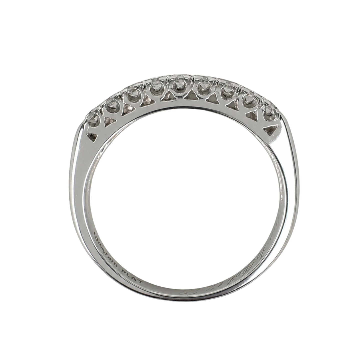 Mid Century Diamond Platinum Double Row Band Ring