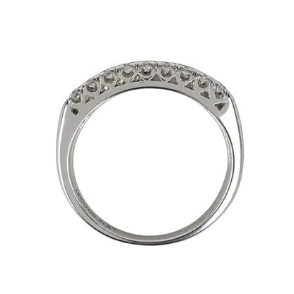 Mid Century Diamond Platinum Double Row Band Ring