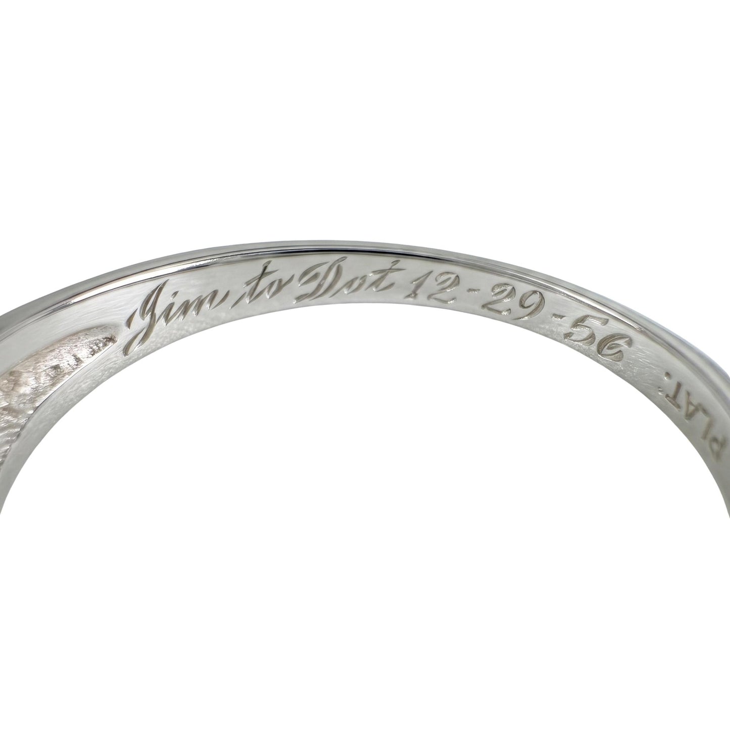 Mid Century Diamond Platinum Double Row Band Ring