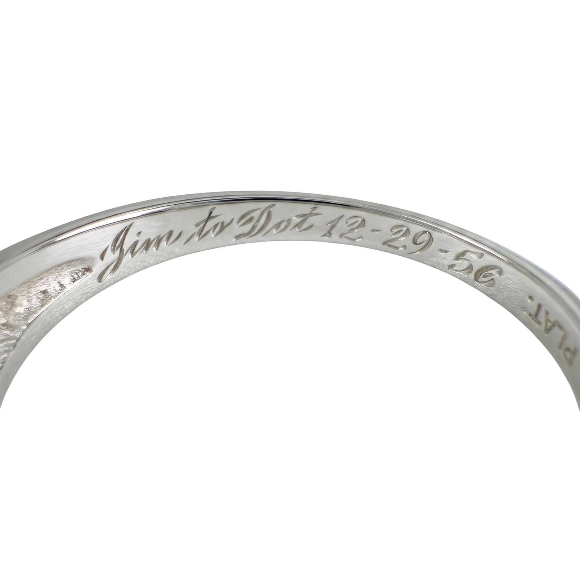 Mid Century Diamond Platinum Double Row Band Ring