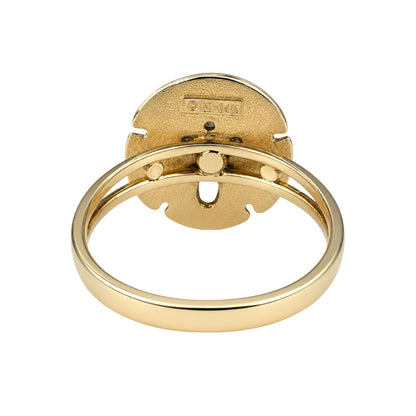 Diamond 14k Yellow Gold Sand Dollar Ring