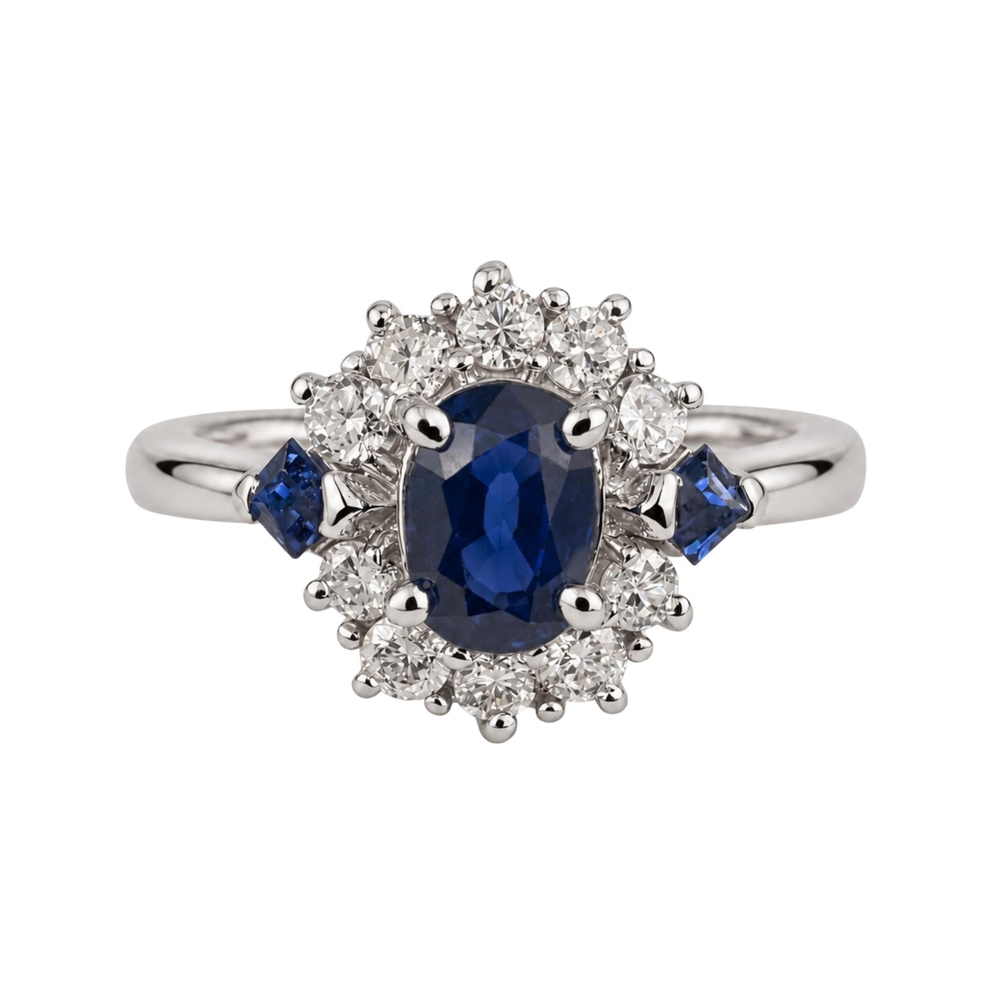 Vintage Sapphire Diamond Platinum Ring