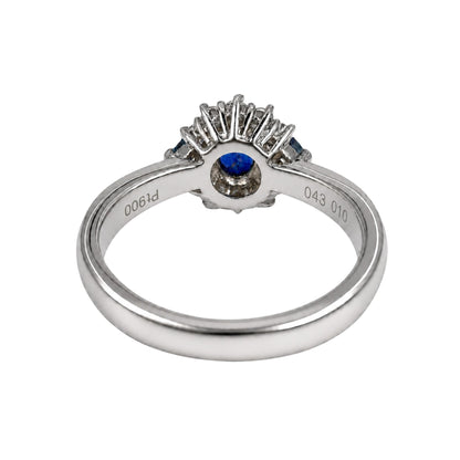 Vintage Sapphire Diamond Platinum Ring