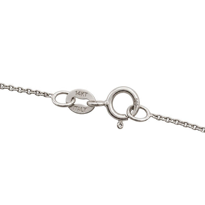 Vintage Italian Diamond 18k White Gold Pendant Necklace