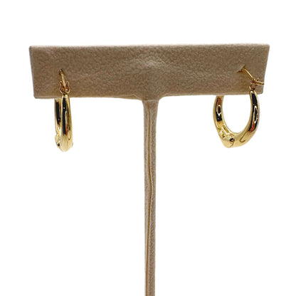 Vintage 14k Yellow Gold Heart Hoop Earrings