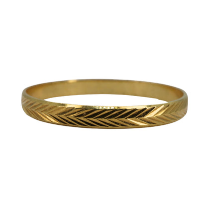 Vintage Italian 18k Yellow Gold Textured Band Ring