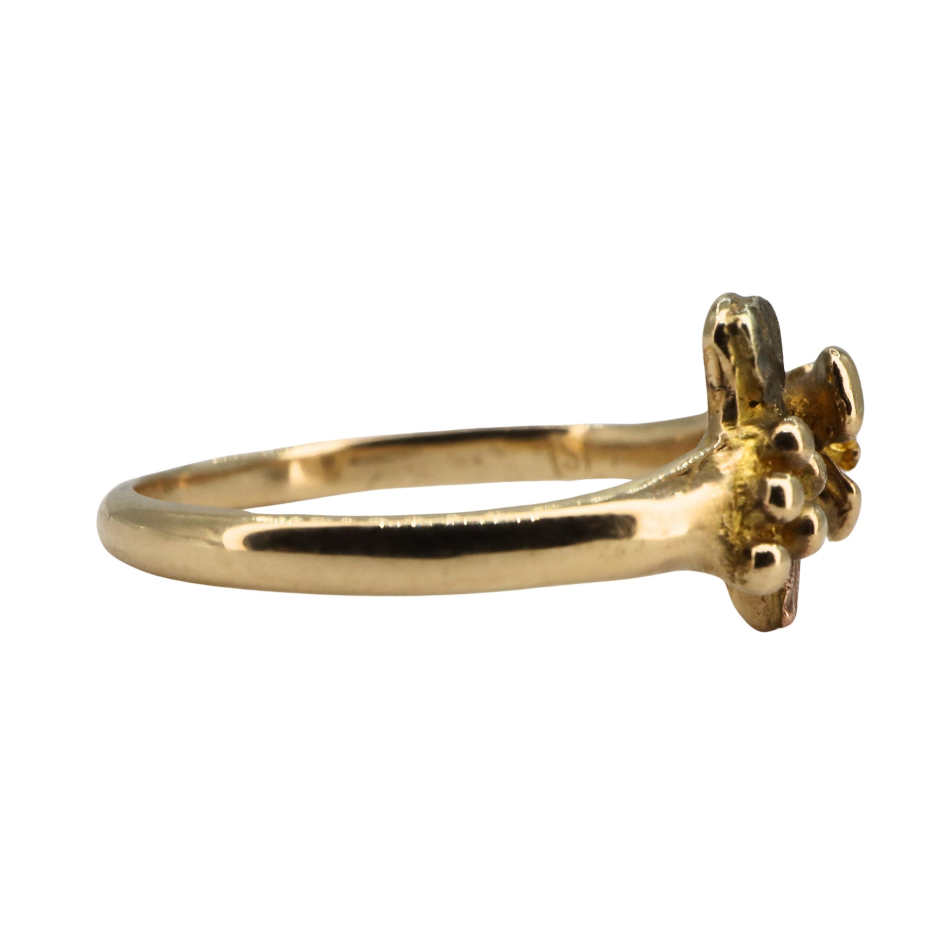 Vintage Black Hills 10k Tricolor Floral Ring