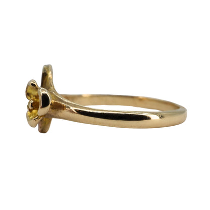 Vintage Black Hills 10k Tricolor Floral Ring