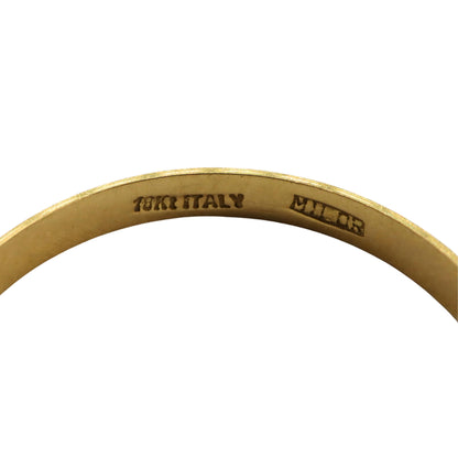 Vintage Italian 18k Yellow Gold Textured Band Ring
