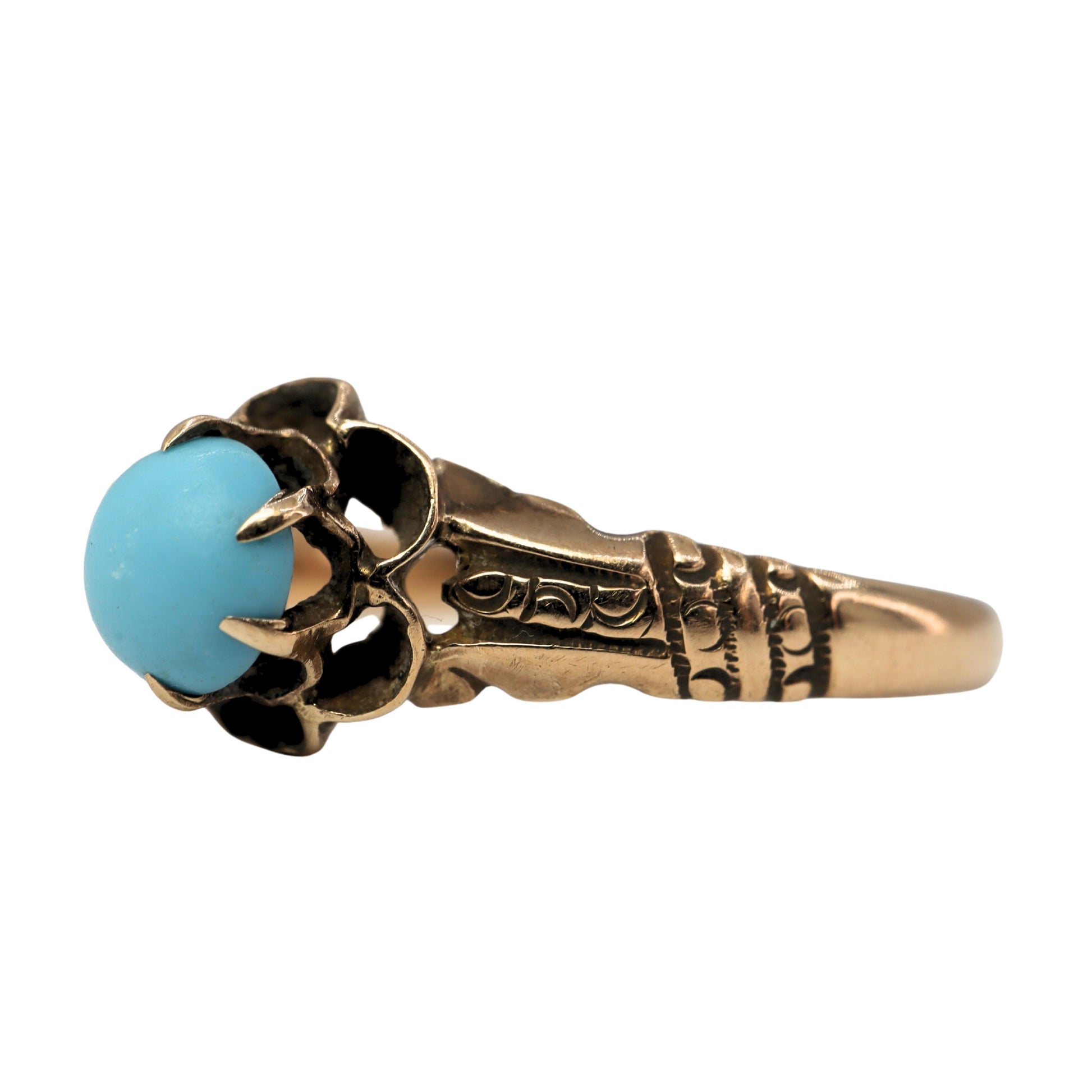 Victorian Turquoise 10k Antique Gold Ring