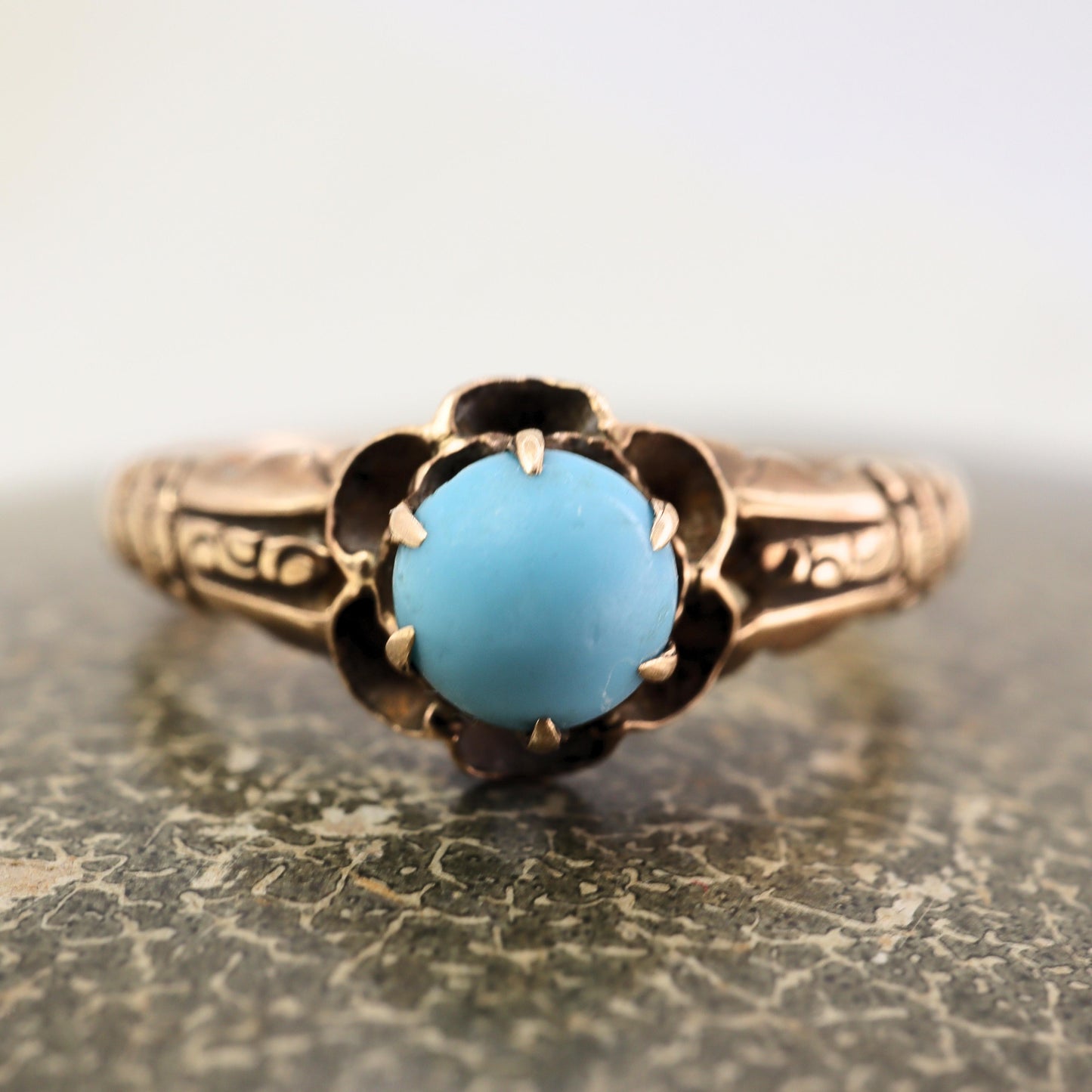 Victorian Turquoise 10k Antique Gold Ring
