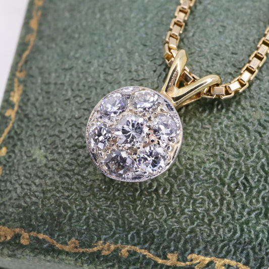 Vintage Diamond 14k Yellow Gold Necklace