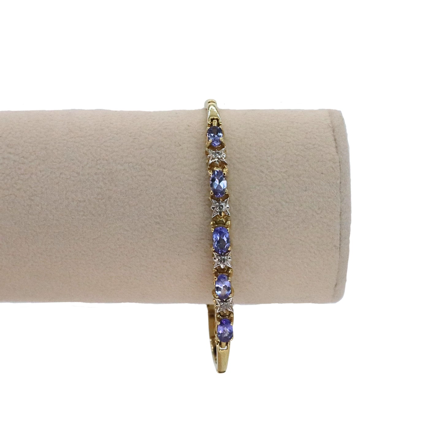 Vintage Tanzanite Diamond 14k Gold Bracelet