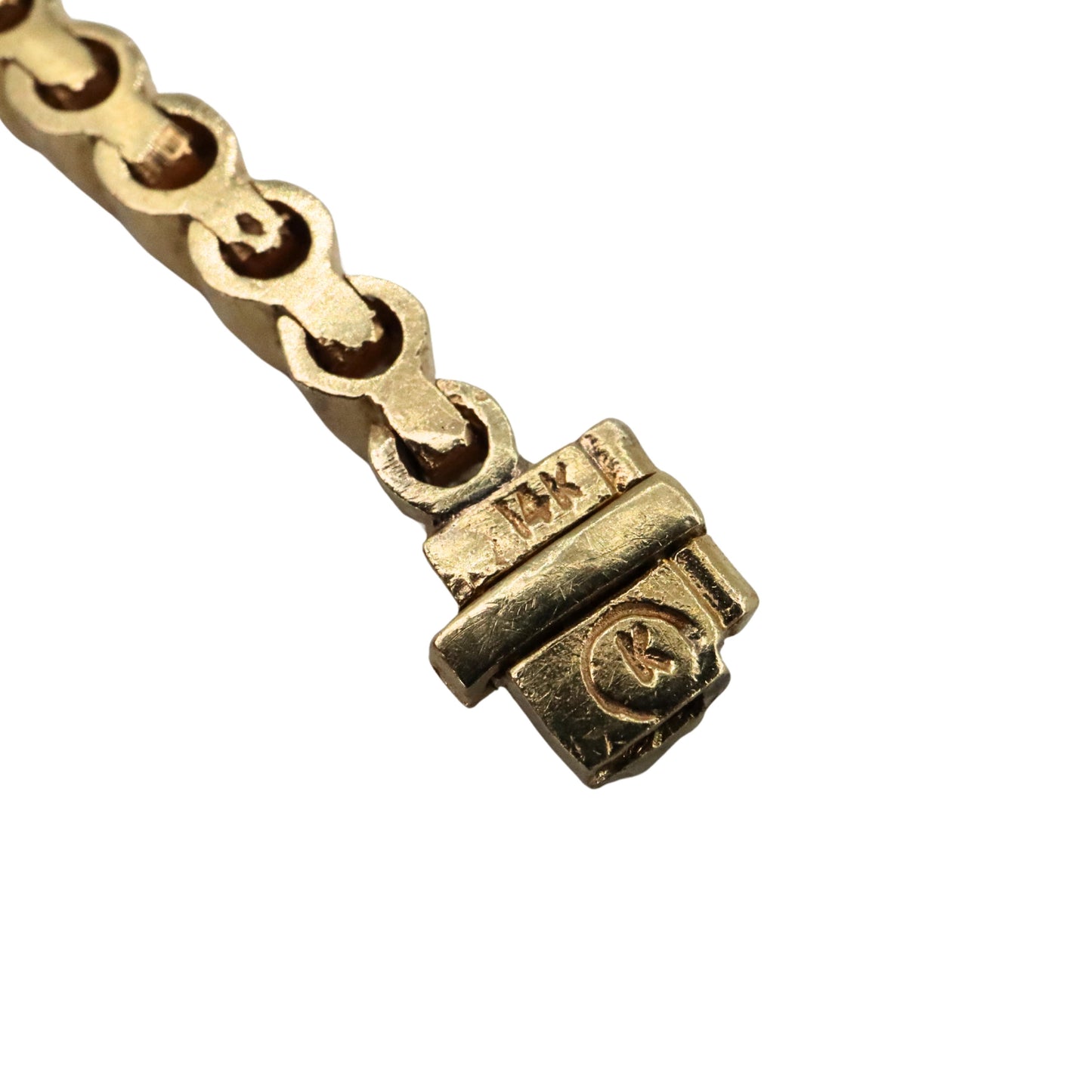 Vintage 2.40 Carat Diamond 14k Yellow Gold Tennis Bracelet