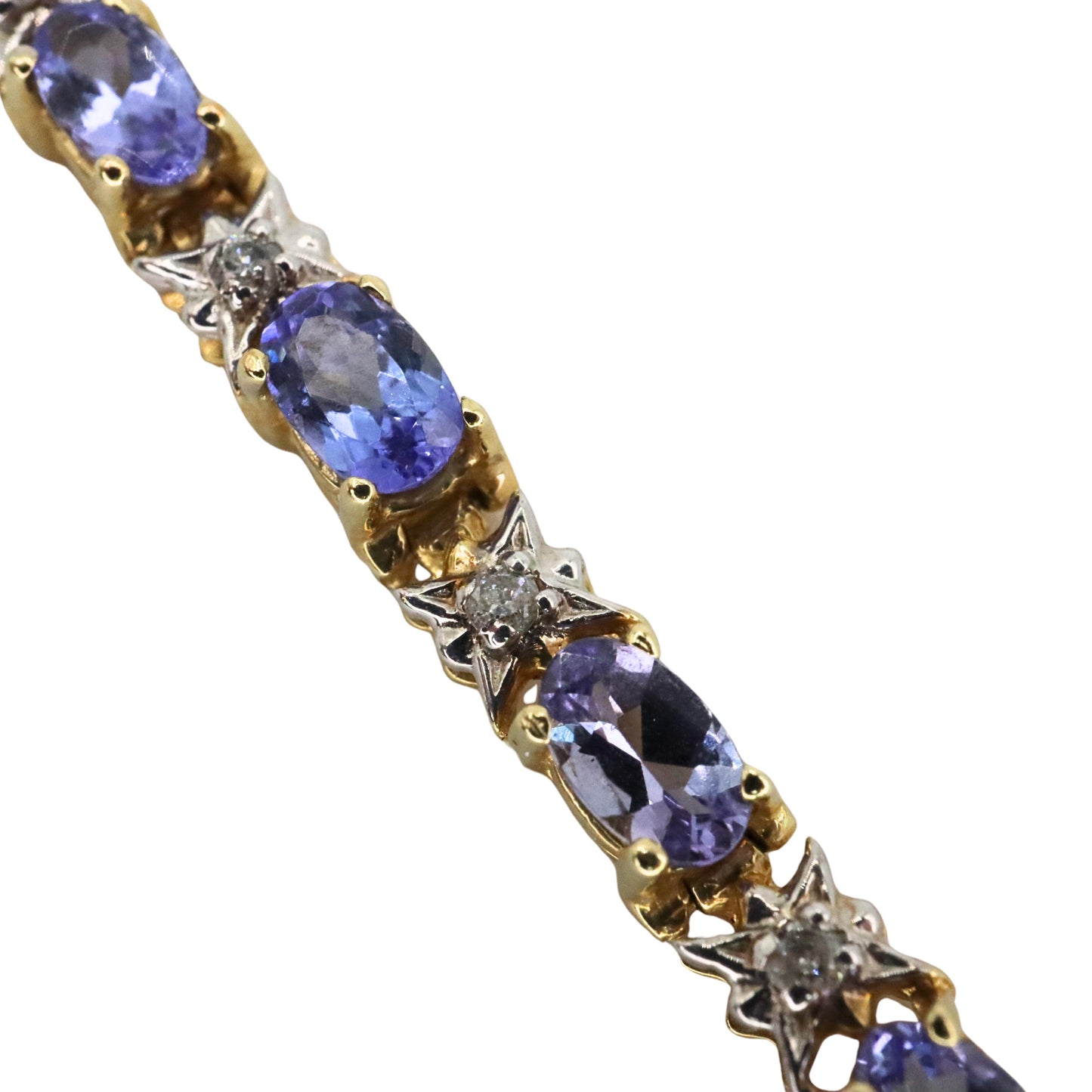 Vintage Tanzanite Diamond 14k Gold Bracelet