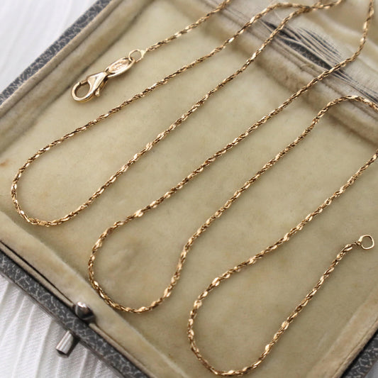 Vintage Italian 14k Yellow Gold Singapore Chain