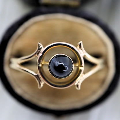 Vintage Sapphire 14k Yellow Gold Evil Eye Ring
