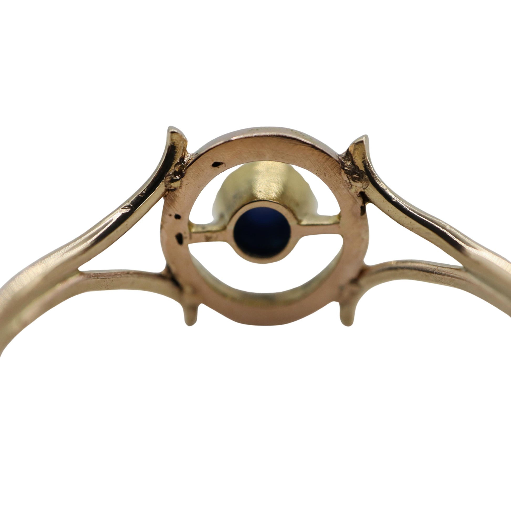 Vintage Sapphire 14k Yellow Gold Evil Eye Ring