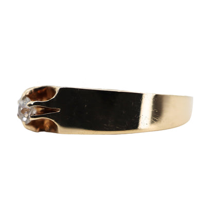 Retro English Diamond 14k Gold Band Ring