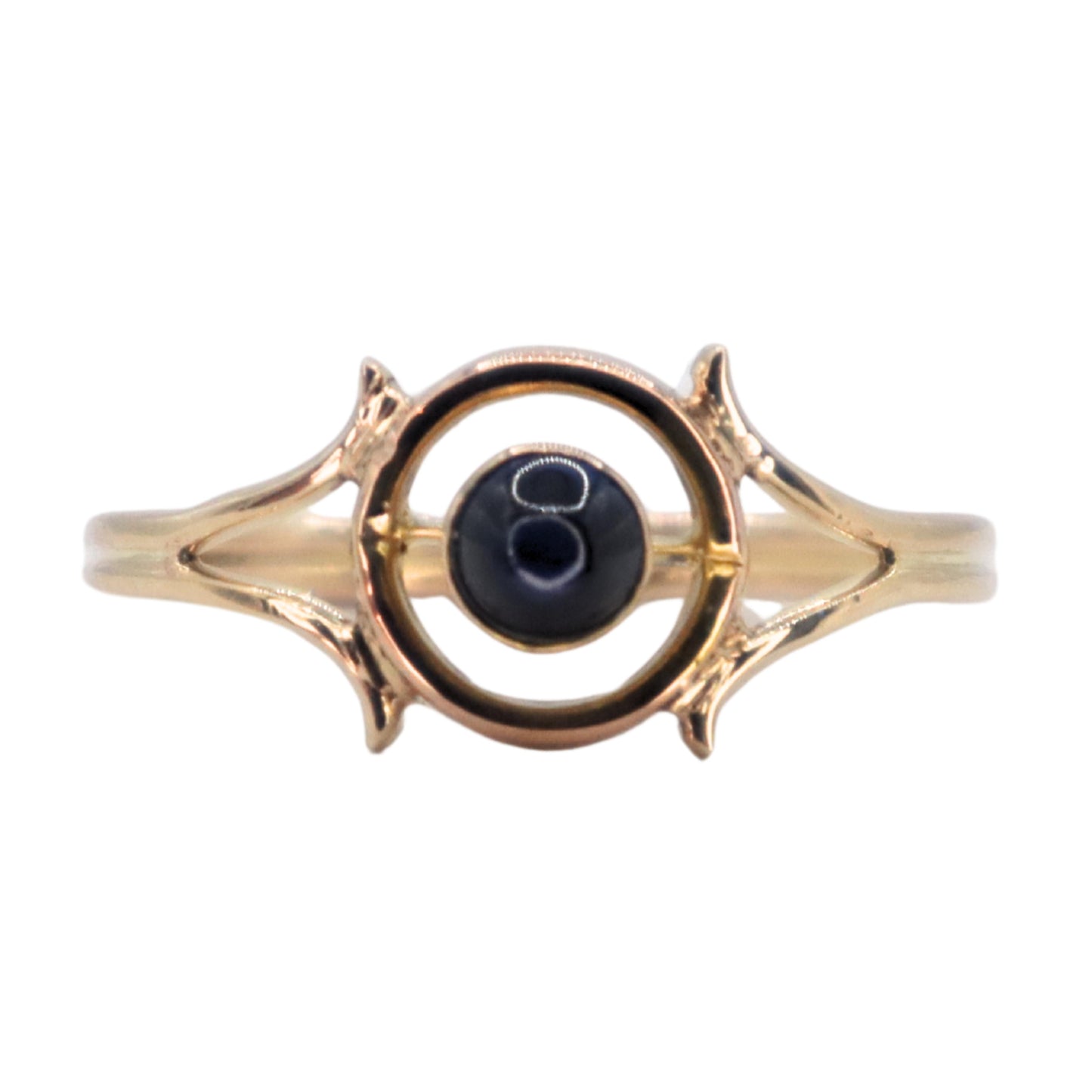 Vintage Sapphire 14k Yellow Gold Evil Eye Ring