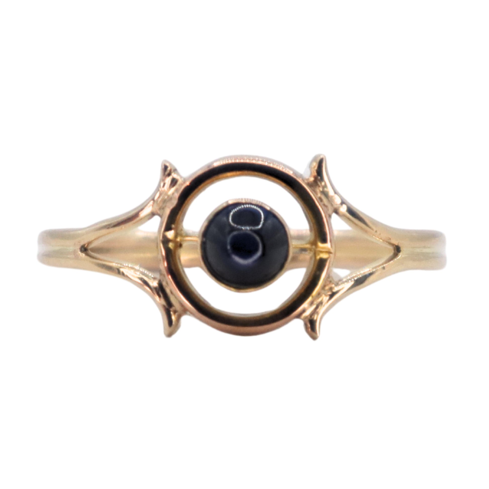 Vintage Sapphire 14k Yellow Gold Evil Eye Ring