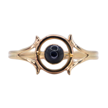 Vintage Sapphire 14k Yellow Gold Evil Eye Ring