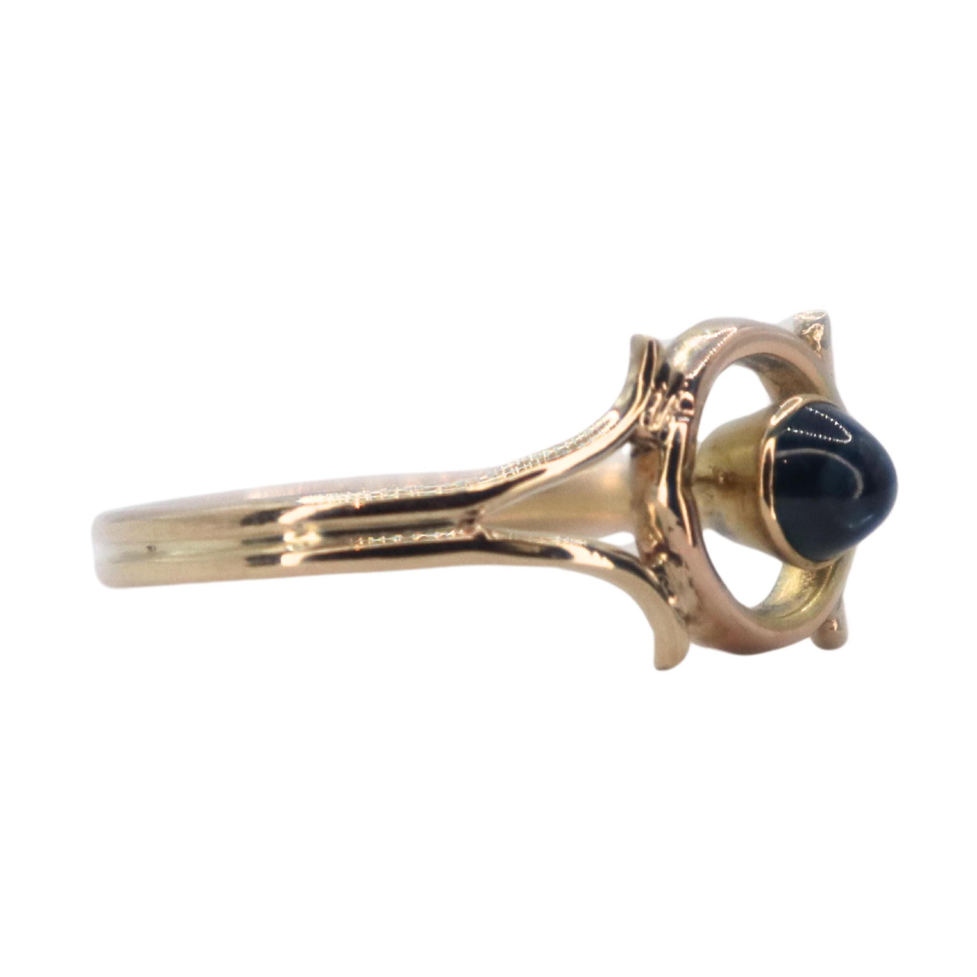 Vintage Sapphire 14k Yellow Gold Evil Eye Ring
