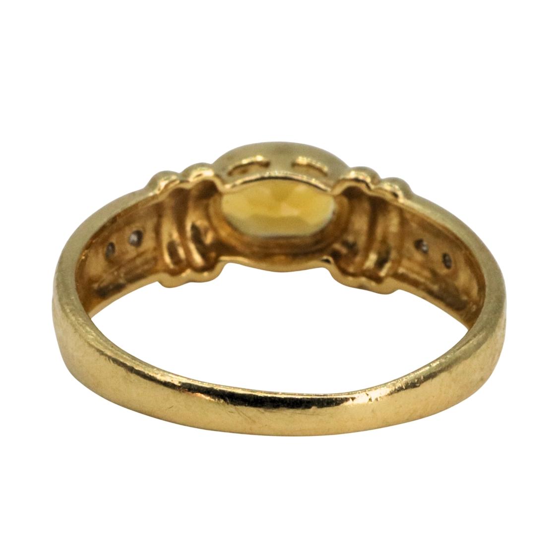 Contemporary Citrine Diamond 18k Yellow Gold Ring