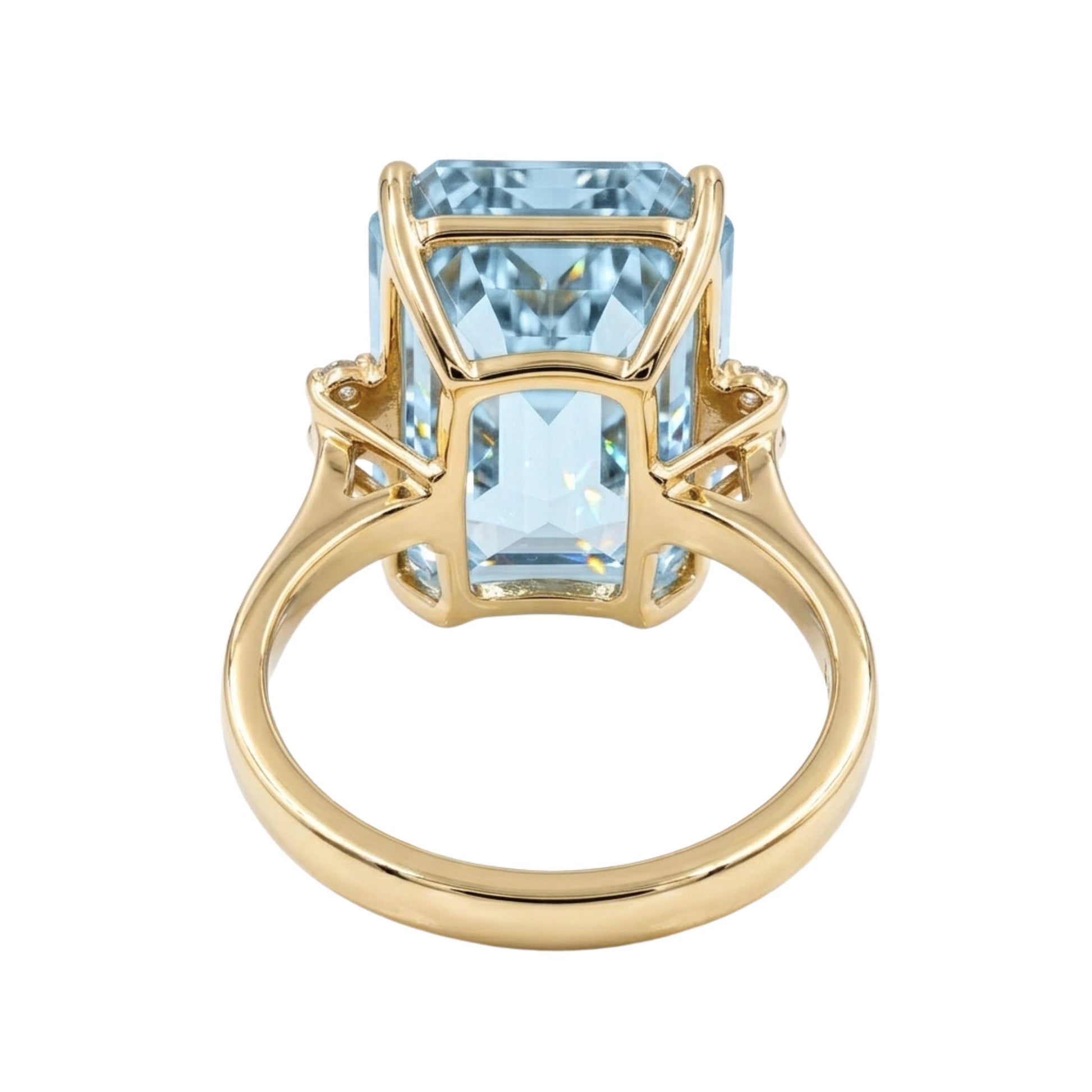 Vintage Topaz Diamond 14k Yellow Gold Cocktail Ring