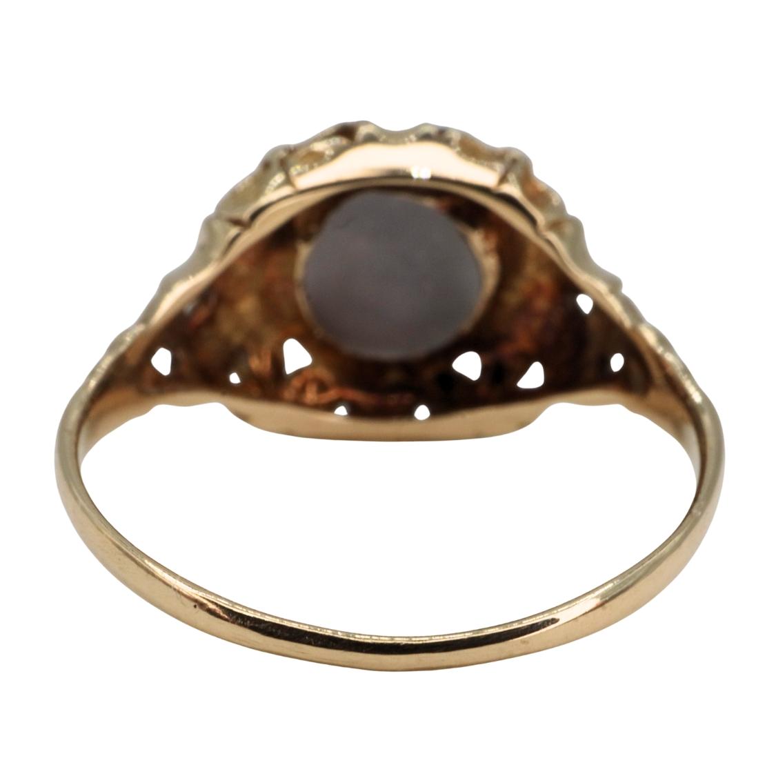 Art Nouveau Star Sapphire 14k Yellow Gold Ring