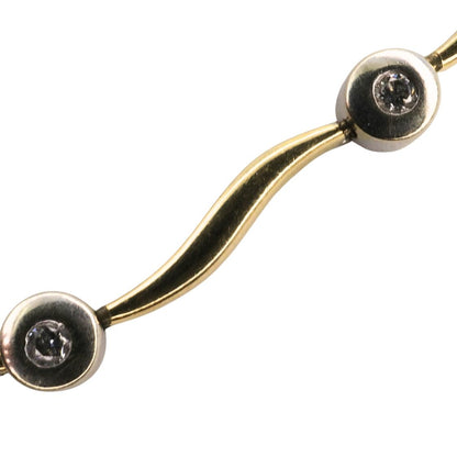 Vintage Diamond 14k Two Tone Wavy Bracelet