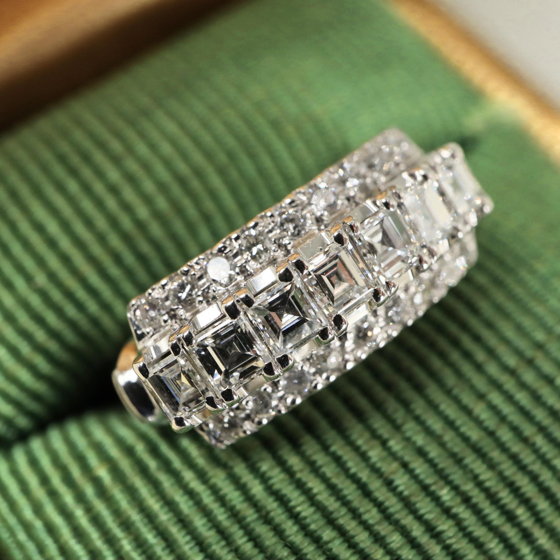 Vintage Diamond Platinum Band Ring