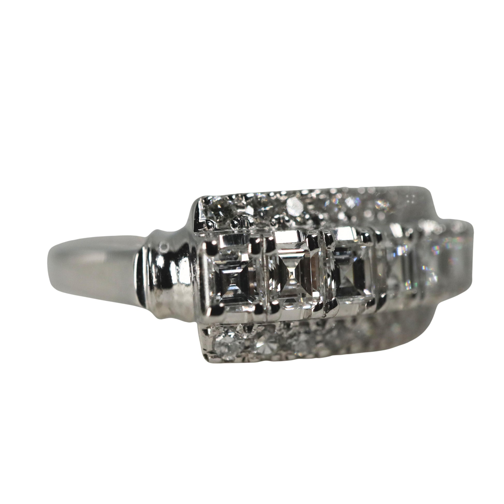 Vintage Diamond Platinum Band Ring