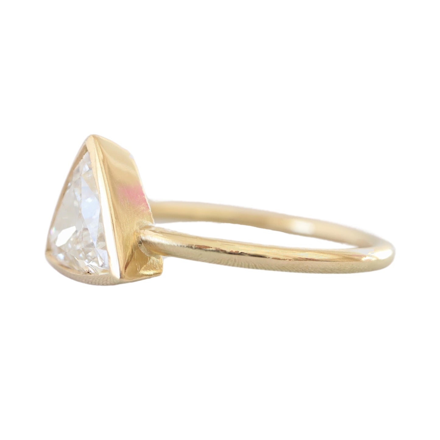 1.10 Carat Trilliant Cut Diamond 18k Yellow Gold Solitaire Ring