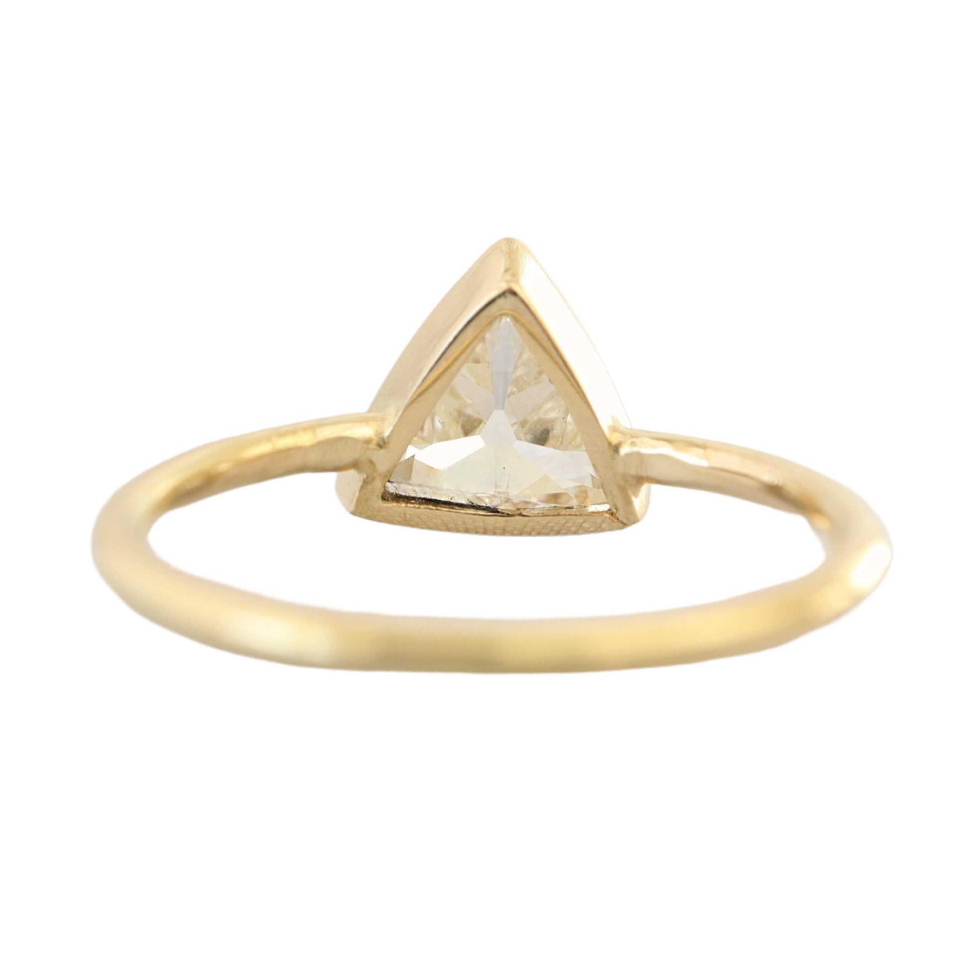 1.10 Carat Trilliant Cut Diamond 18k Yellow Gold Solitaire Ring