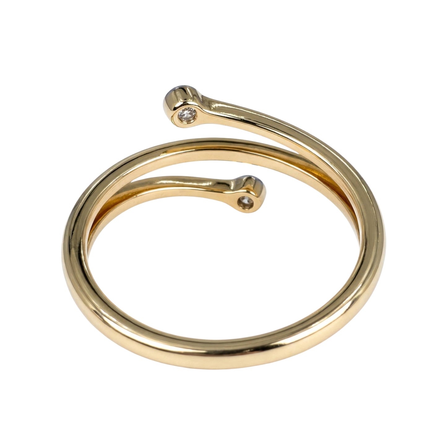 Contemporary Diamond 14k Yellow Gold Wrap Ring